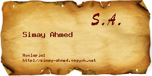 Simay Ahmed névjegykártya